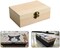 Unfinished wooden box, 8x4x2.3 inch storage box with hinge lid, small wooden box with rectangular souvenir and craft